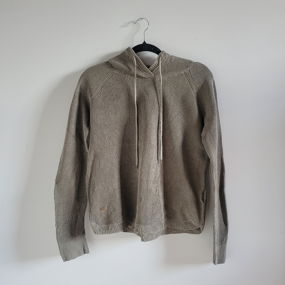 Lauren Ralph Lauren Tops - Lauren Ralph Lauren Cross-stitched Cotton Olive Green Long Sleeve Hoodie Medium